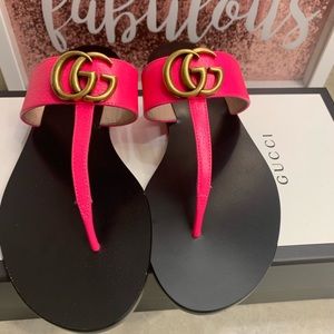 Gucci neon pink sandal